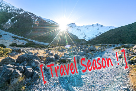 Track to the Mount Cook National Park,New Zealandの写真素材