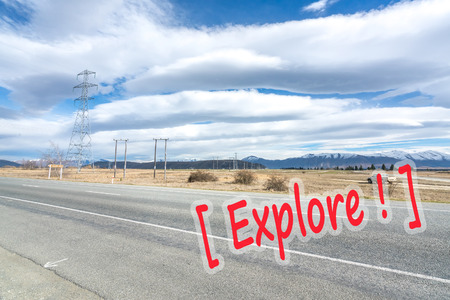 Asphalt road with lenticular cloud