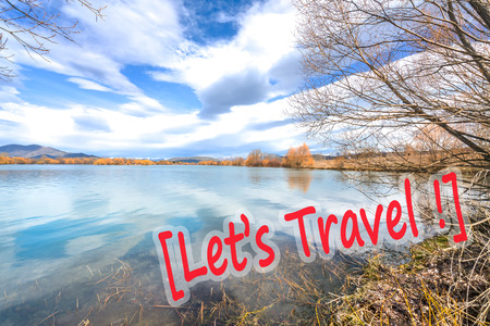 Lake water reflection with lenticular cloud skiesの写真素材