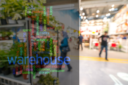 Warehouse or storehouse with blur backgroundの写真素材
