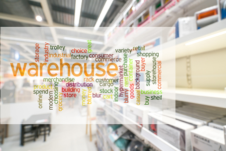 Warehouse or storehouse with blur backgroundの写真素材