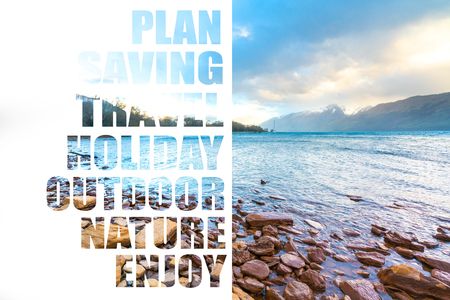 Lake with mountain at Glenorchy, New Zealand.の写真素材