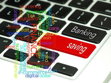 Banking concept on keyboard button.