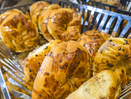 Bread close up with selective focus.