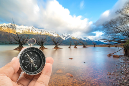 The Famous Willow Trees of Glenorchy, New Zealandの写真素材