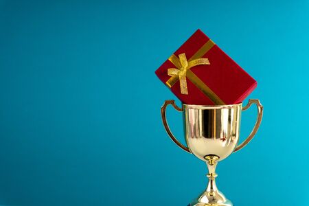 Trophy and present  with competition concept.の写真素材