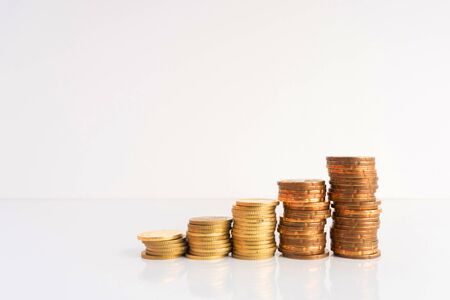 Coins stacking with financial concept.の写真素材