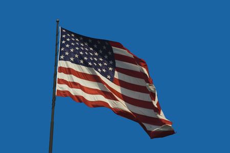 United States flag on blue background