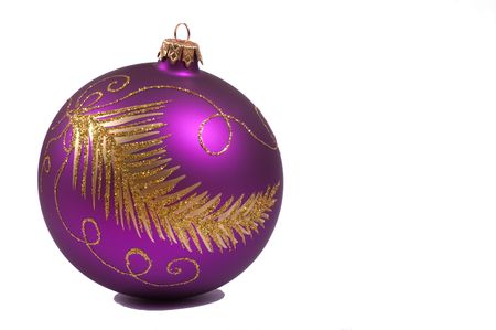 Christmas glass ball decoration on white backgroundの写真素材