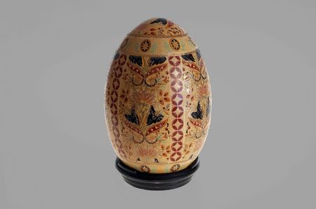 festive egg on the white background の写真素材