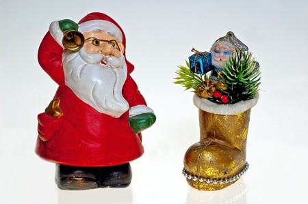 grandfather frost with presents on the white background の写真素材