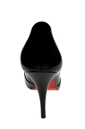 Black women high heels shoe isolated on white backgroundの写真素材