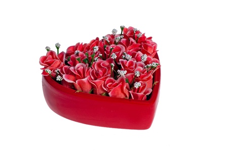 A heart filled with roses on Valentine's Dayの写真素材