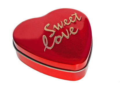 Heart-shaped box of chocolates on a white background walentynkuの写真素材