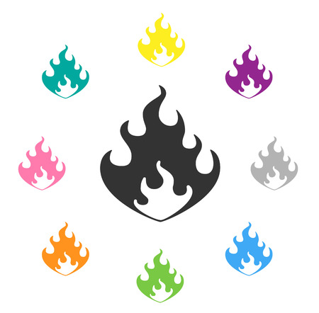 flame vector illustration with differnet colorsのイラスト素材