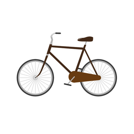 vintage old brown dutch bicycle vector illustration のイラスト素材