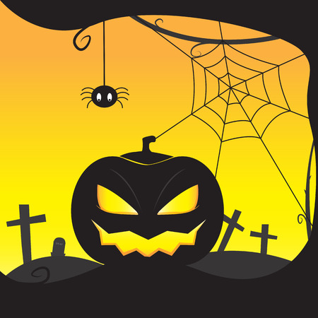 Pumpkin in the night.のイラスト素材