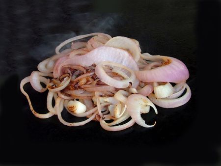 Cooking onionsの写真素材