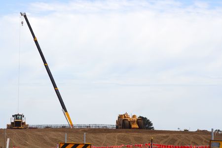 large tall crane on a construction site