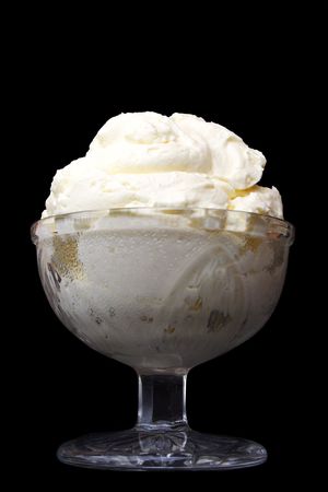 Bowl of whipped creamの写真素材