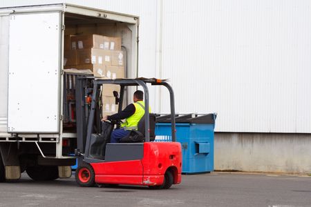 Forklift loading truck