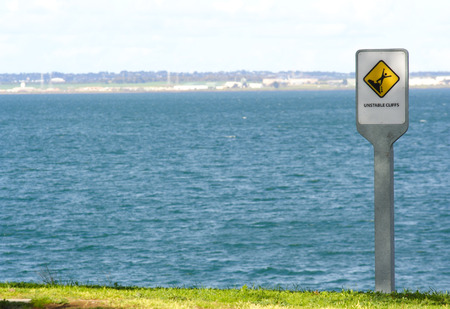 Danger cliff sign