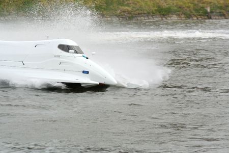White speed boatの写真素材