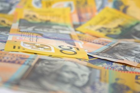 Australian money depth of field focus on 50