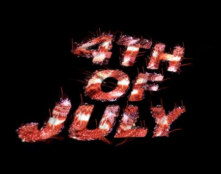 4th of July fireworks textの写真素材