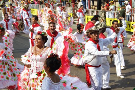 Barranquilla Colombia - February 15 2010. Once a year Colombia hold there carnival street parade....