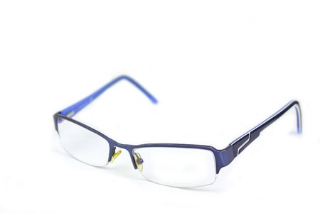 Classic style reading glasses over white backgroundの写真素材
