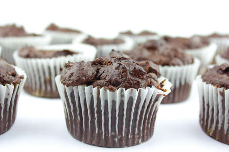 Home made chocolate chip cupcakesの写真素材