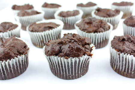 Home made chocolate chip cupcakesの写真素材