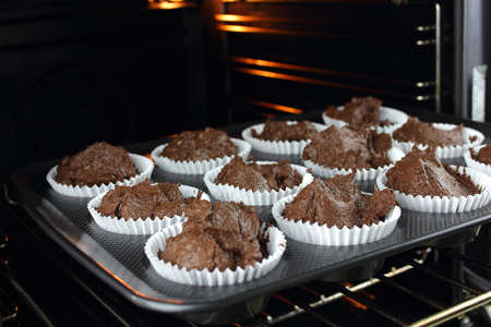 Home made chocolate chip cup cakes to go in the oven