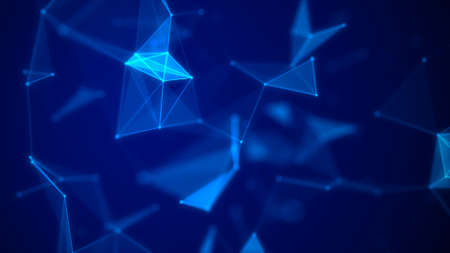 Business futuristic backdrop. Network connection structure cyberspace with moving particles. Big...