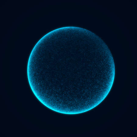 Sci-fi blue sphere with particles and lines. concept network connection. frame sphere. Abstract...