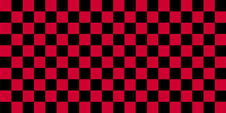 Checkerboard pattern for wallpaper. Abstract vector illustration of black and red square cells. Op art pattern checkered textures.のイラスト素材