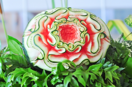 Beautiful watermelon carving の写真素材