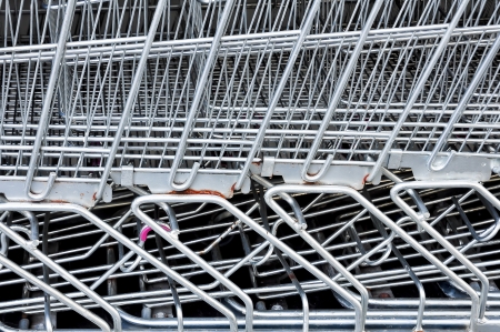 Row of Cart car  close upの写真素材