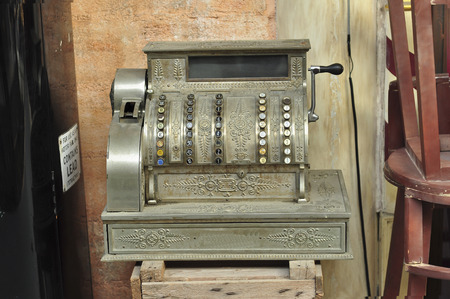 In ancient calculator used for statistical calculator and calculate. の写真素材