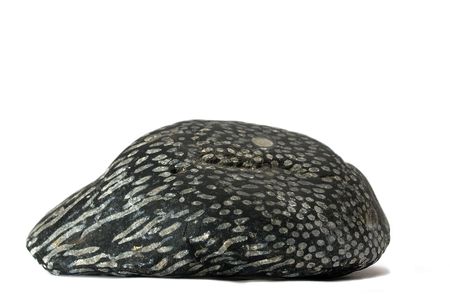 Interesting stone close up on a white backgroundの写真素材