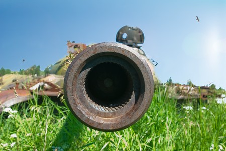 A series: the tank, a target on military range