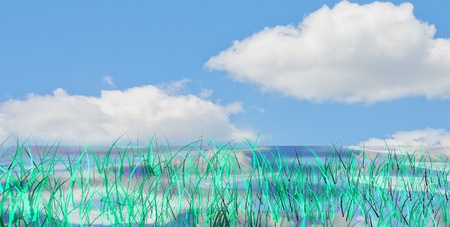 Synthetic green landscapeの写真素材