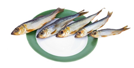 Golden  Smoke-dried  Fishの写真素材