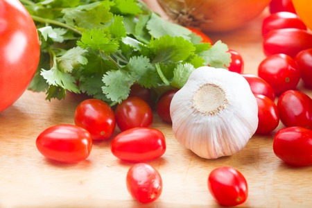 variety of vegetables from fields on table from farmersの写真素材