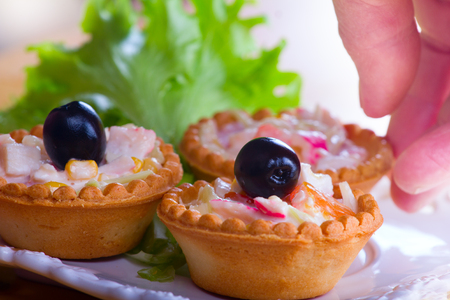 fresh vegetable salad in bowl on the plate closeupの写真素材