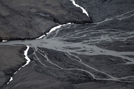 Glacial spillway and its overland delta. North island, Novaya Zemlya. Kara Sea, Siberia