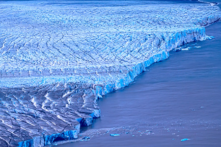 frontal wall of a glacier of Nansen. Northern island of Novaya Zemlya