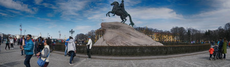 Russia, Saint Petersburg - may 1, 2017: Monument of Russian emperor Peter Great, known as Bronze Horsemanのeditorial素材