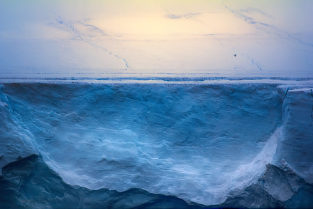 Wall of Ice sheet glacier (zone of ablation). Franz-Joseph Land, Rudolf islandの写真素材